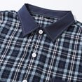 thumbnail image 5 of Cmfcve Men's and Big Men's Plaid Long Sleeve Button up Shirt Loose Fit Casual Fall Turn‑Down Collar Shirts with Chest Pocket, 5 of 8
