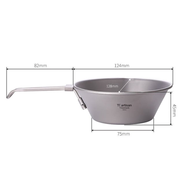 Bol de Camping Pliable Ultraléger en Titane Sierra Cup pour Randonnée 300ml avec Bec