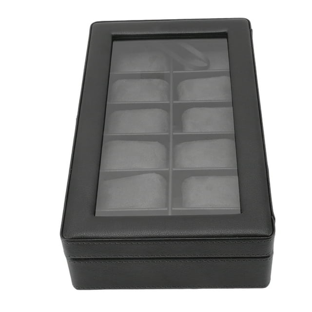 Watch Box Organizer,Watch Organizer Black 12 Watch Box Watch Display Case Crafted with Care