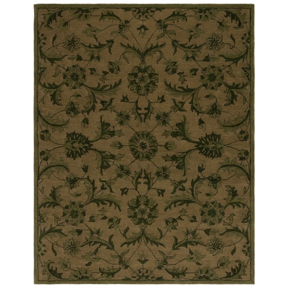 SAFAVIEH Antiquity May Floral Vines Wool Area Rug, Olive/Green, 9' x 12'