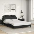 thumbnail image 2 of vidaXL Bed Frame with LED Lights Black 137x190 cm Faux Leather, 2 of 5