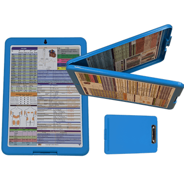 Medics Nursing Clipboard, Lightweight Form Holder with Clinical Reference Sheets, Ocean Blue