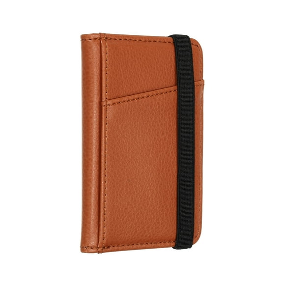 Adhesive Phone Wallet Smart Phones or Cases Brown PU Stick on Card Holder Elastic Storage