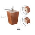 thumbnail image 2 of Uxcell Furniture Legs 3 Inch(80mm) Set of 4 Square Solid Wood Couch Legs, Brown, 2 of 5