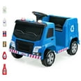 thumbnail image 1 of Gymax 12V Recycling Garbage Truck Electric Ride On Toy Remote w/Recycling Accessories Blue, 1 of 10