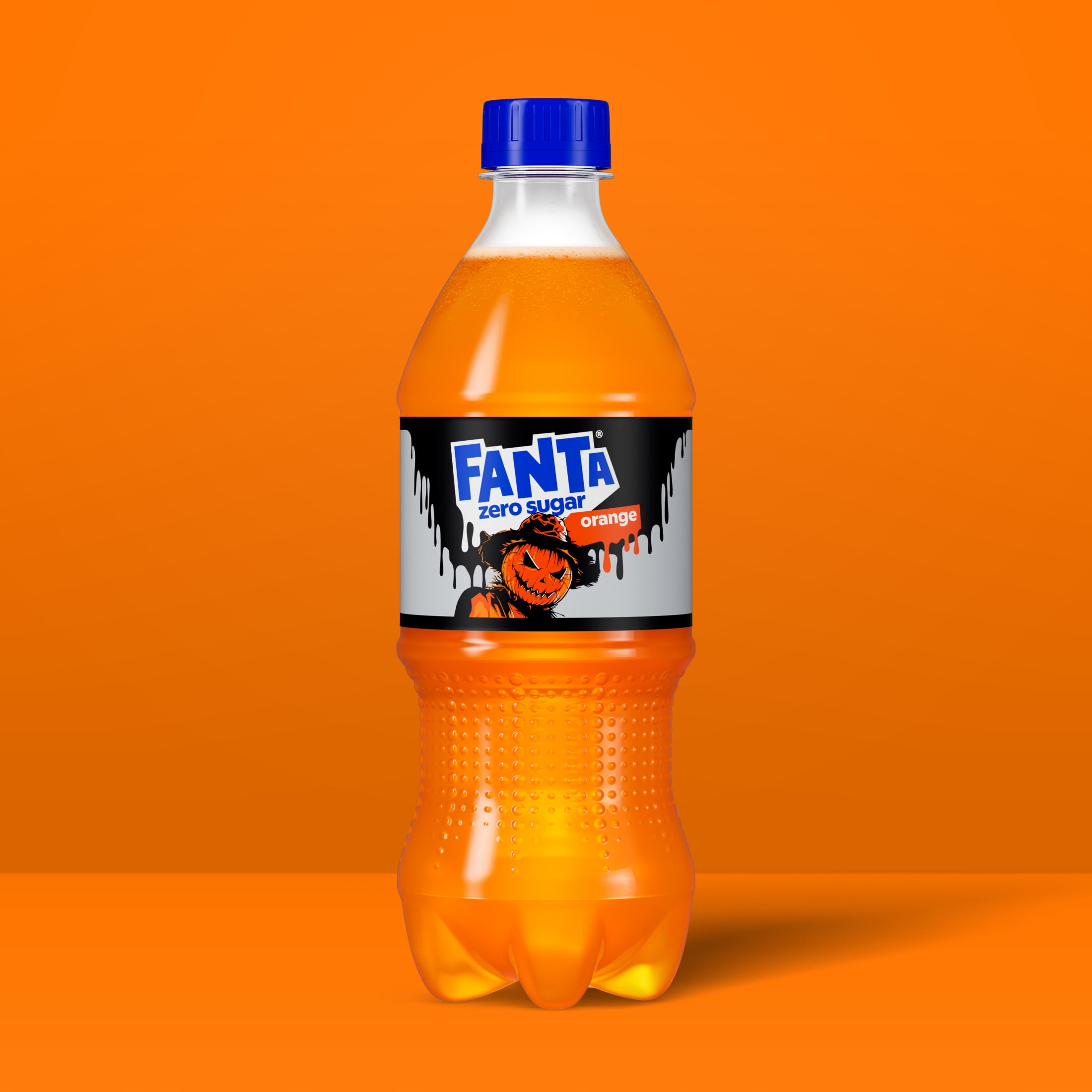 Fanta Zero Sugar Orange Soda Pop Bottle, 20 fl oz