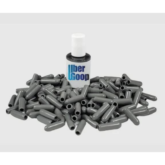 Uber Goopâ„¢ Dark Grey Dishwasher Rack Repair Coating Kit w/130 caps - 1/2 oz