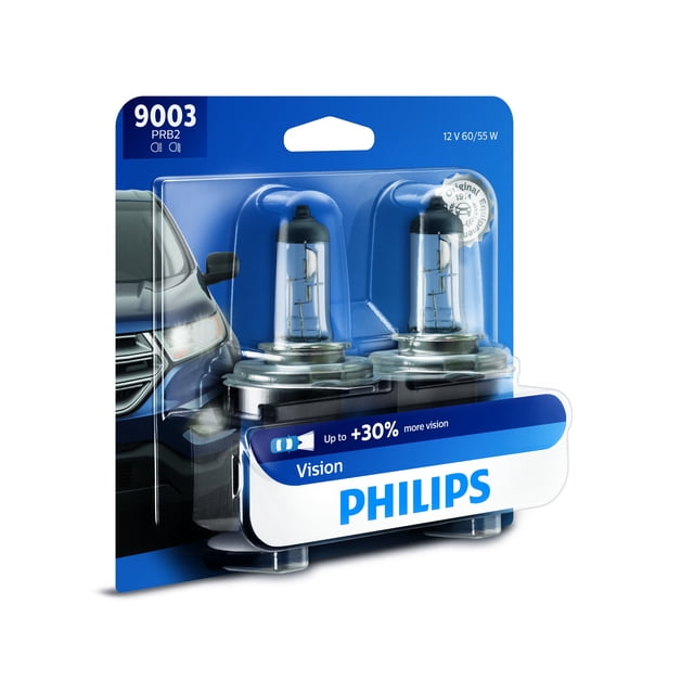 Bombilla para faros delanteros PHILIPS 9003 Vision Upgrade 30% More Vision, paquete de 2