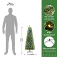 thumbnail image 3 of Alupssuc 4.5ft Premium Prelit Artificial Hinged Slim Pencil Christmas Tree w/ Remote Control, 100 Warm White & Multi-Color Lights, 3 of 7