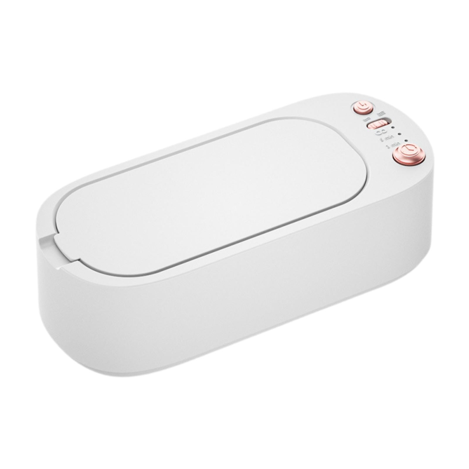 Milageto Electric Cleaner Household Cleaning Machine Cleaning Box 3 Gear Portable 20 Tank Glasses Cleaner Tool for Necklaces Ea White