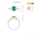 thumbnail image 5 of ANGARA Natural 1 ct Emerald and Diamond Three Stone Ring in 14K White & Yellow Gold for Women (Size-7x5mm) | May Birthstone, Birthday, Anniversary, Jewelry Gift for Women | Natural Emerald Ring, 5 of 10