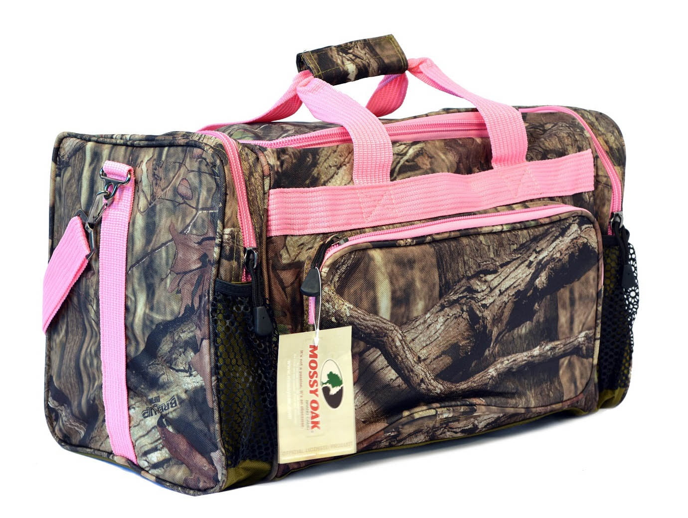 KC Caps Mossy Oak Pink Camouflage Duffle Gear Sport Gym Shoulder Travel Bag by KC Caps
