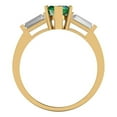 thumbnail image 4 of 2 ctw 3 Stone Anniversary Ring for Women | Marquise Cut Simulated Emerald | Hyperallergenic Solid 14K Yellow Gold, 4 of 5