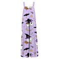 thumbnail image 5 of Women's Halloween Jumpsuits Castle Ghost Wide Leg Backless Horror Overalls Skull Candy Sleeveless Spooky Rompers, S, 5 of 5