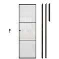 thumbnail image 3 of 32" x 80" Interior 3-Lite Frosted Glass Aluminun Door Slab Black Finished With Aluminun Jamb And Knob, 3 of 8