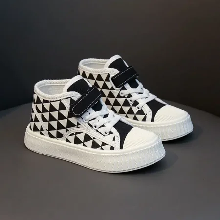 

GEDER-S1 Toddler Kids Softness High Heel Gingham Casual Shoes
