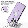thumbnail image 2 of Allytechgroup iPhone 15 Magnetic Case, Retro PU Leather TPU Back Cover Compatible with Magsafe Shockproof Ring Holder Kickstand Phone Case for Apple iPhone 15, Purple, 2 of 8