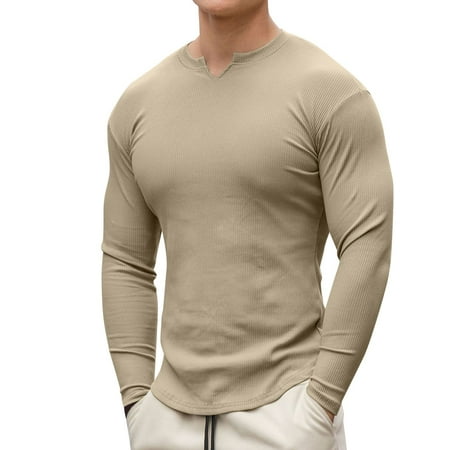 

Men Tee Tall Long Sleeve Shirts for Men MensMale Spring And Summer V Neck Tops With Solid Color Long Sleeve Casual Elastic Cotton Tee Shirt Men Teal One Pocket Scrub Top Striped Tee Shirt Men