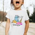 thumbnail image 2 of KAUOD Kids Toddler Girls Milk Cheese Print T-Shirts Short Sleeve Round Neck Top Tees Funny Casual Children's Clothes, 2 of 7