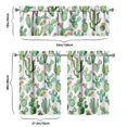 thumbnail image 6 of Spring Cactus Plant Curtains for Kitchen Window, 3PCS 27.5x36in Polyester Valance and Tier Set, Great for Boho or Farmhouse Decor, 6 of 6