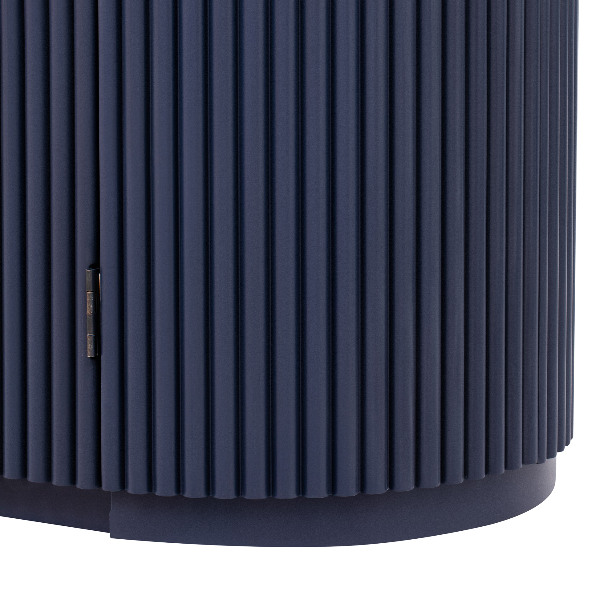 EUROCO 63'' 4-Door Sideboard Storage Buffet Cabinet, MDF Buffet Cabinet with Vertical Striped Doors, Metal Handles and Adjustable Shelves for Study, Entryway and Living Room, Navy Blue