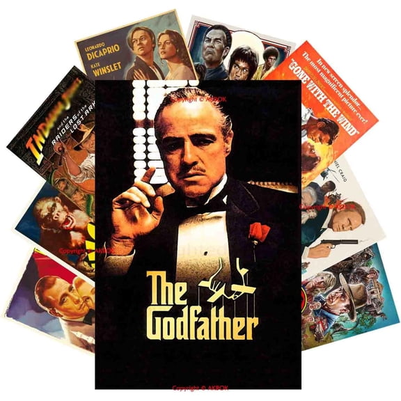 Vintage Classic Movie Posters Retro Aesthetic 70s 80s 90s Film Posters for Theater Dorm Room Decor 8”X 12” Unframed 9Pcs