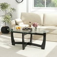 thumbnail image 2 of Gymax Coffee Table Modern Accent Tea Table w/ Rubber Wood Bentwood Structure, 2 of 10
