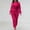 Hot Pink, variant on Women's Casual Fashion Sequins Velvet Round Necked Long Sleeved Blouse Trousers Two Piece Suit Winter Women Clothes Flower Pantsuit Women Work Suit Set Ladies Sweaters Outfits Pin Striped Suit for