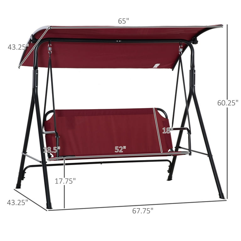 Outsunny 3 person canopy porch swing new arrivals