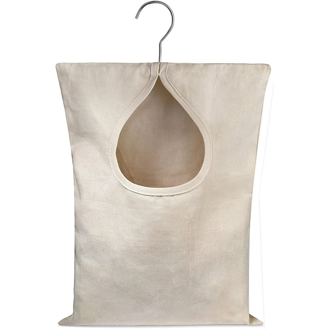 Handy Laundry Clothespin Bag-Holds 100 Medium-Sized Clothes Pins, Durable Polyester Material, Hook for Hanging and Effortlessly Sliding on The Clothesline