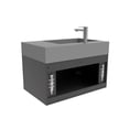 thumbnail image 4 of Amazon 30" Black Wood Floating Vanity with Gray Top and Chrome Trim, 4 of 10