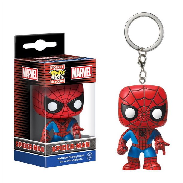 Funko Pop-llavero de vinilo para niños, muñeco coleccionable de Capitán América, Deadpool, Spiderman, Thanos, Thor, regalo(SPIDER MAN,