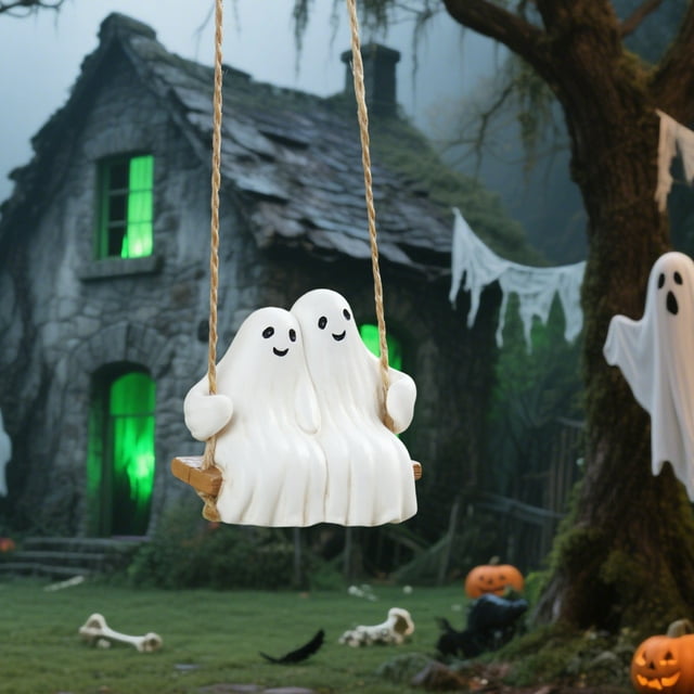 Adornos de Halloween, regalos de Halloween, decoración de resina para parejas, decoración de ambiente de Halloween para exteriores, espeluznante, colgante, artículo hecho a mano.