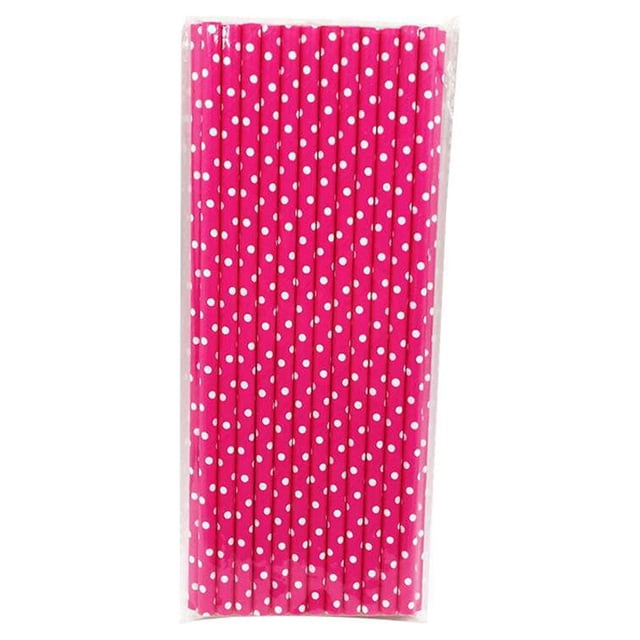 yingyy 25pcs/bag Eco -friendly Disposable Non -Toxic Replacement Drinking Paper Straws Multicolor Patterns for Birthday Party Random Send 0.55cm 1Set