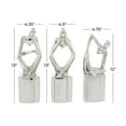 thumbnail image 4 of 4"W, 13"H Silver Porcelain Ceramic Sitting Thinker People Sculpture, by CosmoLiving by Cosmopolitan (3 Count), 4 of 12