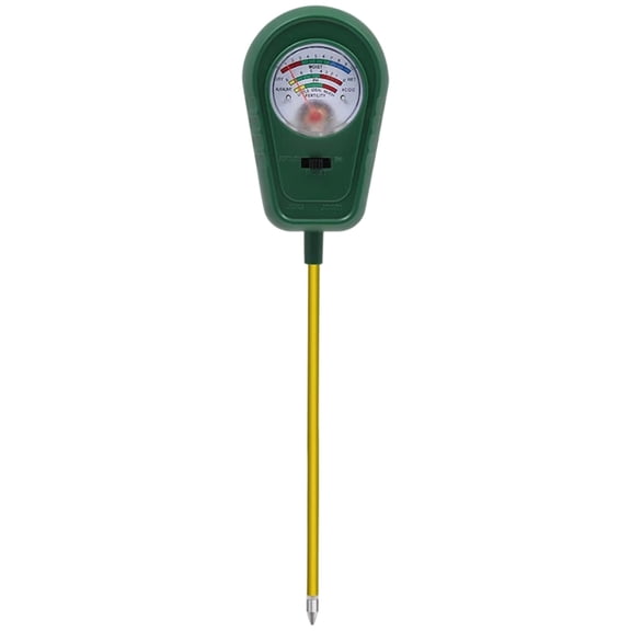 3-in-1 Soil Moisture pH Fertility Tester Meter with Dial Display for Garden Plants, Long Probe