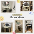 thumbnail image 4 of Veanerwood White Corner Vanity Desk with Mirror and Light,Makeup Table with 4 Drawers and Charging Station for Bedroom, 4 of 15