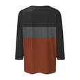 thumbnail image 5 of Utoimkio Women's 3/4 Sleeve Tops Casual Button Down Shirts for Women Loose Fit Casual Color Block Blouses for Women, 5 of 5
