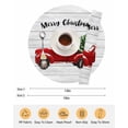 thumbnail image 6 of 15 Inch Round Placemats Set of 6, Red Truck Christmas Non Slip Heat Insulation PP Table Mats, Xmas Tree Snowflake Grey Wooden Washable Place Mats for Kitchen Dining Party Table Decor, 6 of 7