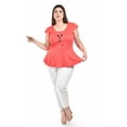 thumbnail image 4 of Blusa peplum con collar Roman Fashion /Tallas Extras, 1038 (Coral) coral 42, 4 of 5