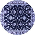 thumbnail image 1 of Ahgly Company Indoor Round Oriental Blue Traditional Area Rugs, 3' Round, 1 of 4