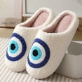 thumbnail image 4 of Home Slipper Women Evil Eye cartoon Winter Warm Kawaii Plush Indoor Floor Fuzzy Blue Non Slip Men Male House Shoes Female 2024, 4 of 6