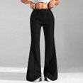 thumbnail image 2 of Womens Sweatpants, Comdrip Women Fashion Casual High Waisted Solid Color Wide Leg Sweatpants Womens Flare Sweatpants Black L, 2 of 6