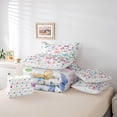 thumbnail image 6 of Feelyou Cute Butterfly Bedding Comforter Set 7pcs for Teen, Leaf Botanical Plant King Bedding Sets, Kawaii Cartoon Animal Reversible Bed Sheets, Lightweight Room Decor, 6 of 8