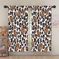 thumbnail image 5 of Blackout Kids Curtains,Brown Footballs with Leopard Spots Pattern Childrens Insulated Curtains Set Of 2,Bedroom Essentials,Toddler Room Decor 52"x63", 5 of 5