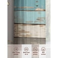 thumbnail image 5 of Farmhouse Blue Grey Brown Sheer Curtains 54 Inch Length 2 Panels Set, Vintage Ombre Wooden Voile Window Treatment Rod Pocket Short Kitchen Curtains Drapes for Bedroom 52"x54"x2, 5 of 7