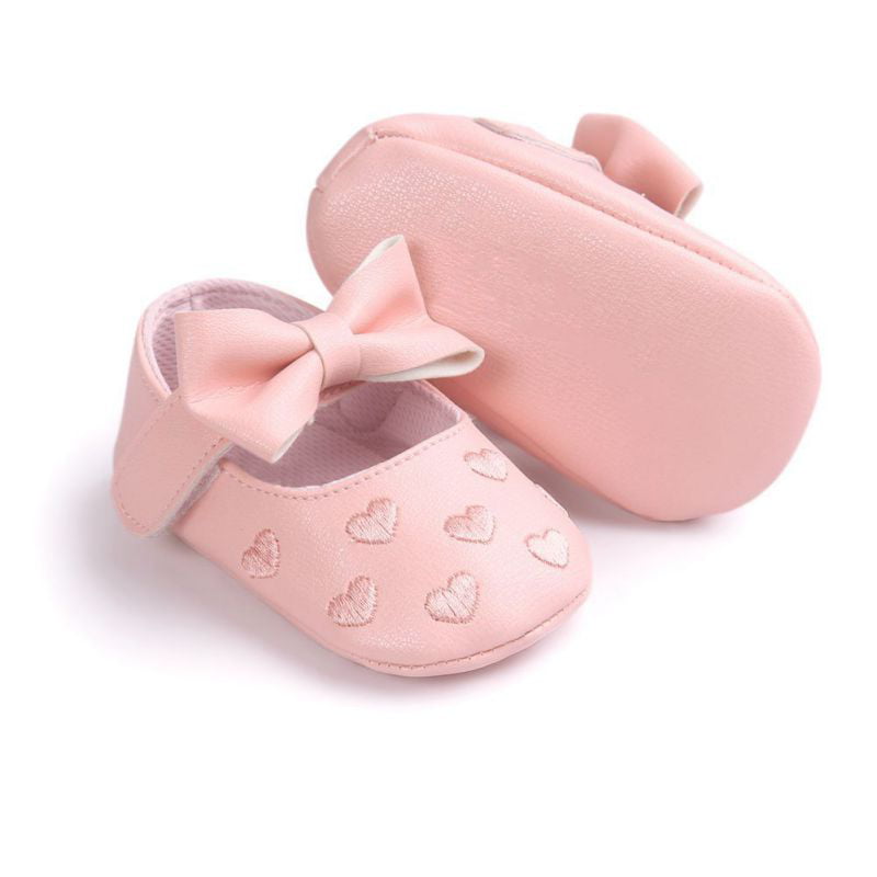 Lovely Baby Shoes for Toddler Baby Girls Sweet Anti-Slip Princess Shoes Prewalkers Soft Sole Flats Pink 11cm 
