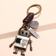 thumbnail image 3 of JewelBeauty Mini Robot Keychain Creative Design 3D DIY Metal Mobile Decration Leather Keychain Key Decoration Key Ring Leather Key Chain Gift for Men and Women, 3 of 5