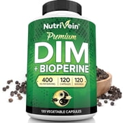 Nutrivein DIM Supplement 400 Mg - Hormone & Estrogen Balance, Vegan - 120 Capsules