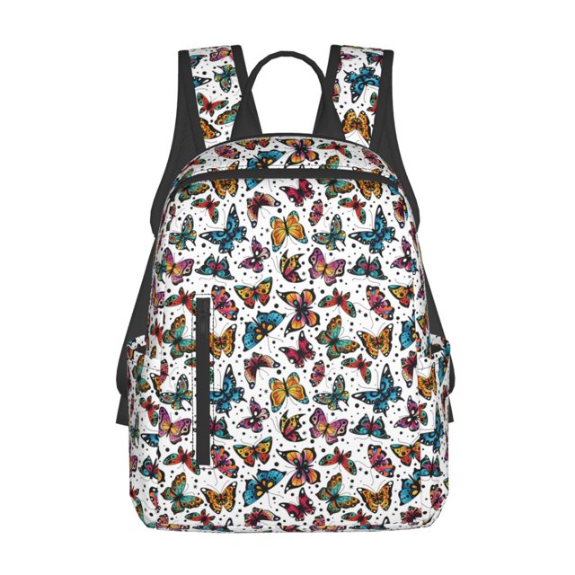 Disketp Cute Butterfly Mochila Ligera e Impermeable, Mochila de Día Resistente para Viajes, Senderismo y Uso Diario para Hombre y Mujer
